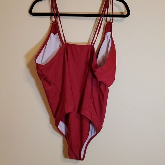 Burgundy one piece Swimsuit size 3XL - Picture 3 of 6